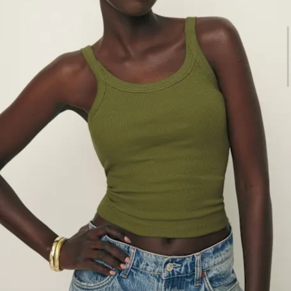 Reformation Calie Tank Green - Size S